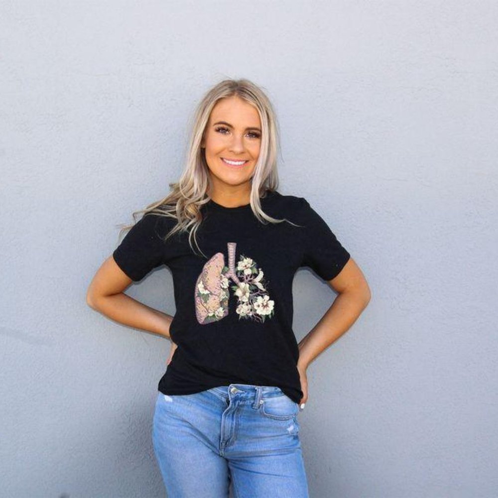 MED PINK LUNGS GRAPHIC TEE
